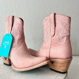 Lane SMOKESHOW Pink Cowboy Bootie Womens 9 Pink Leather Western Cowgirl Boots
